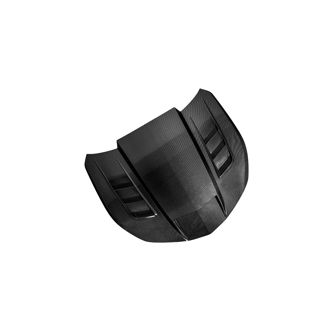 2016-2024 Chevrolet Camaro Carbon Fiber Terminator Style Front Bumper Hood Replacement Carbon Fiber HOOD-1525-BKCF