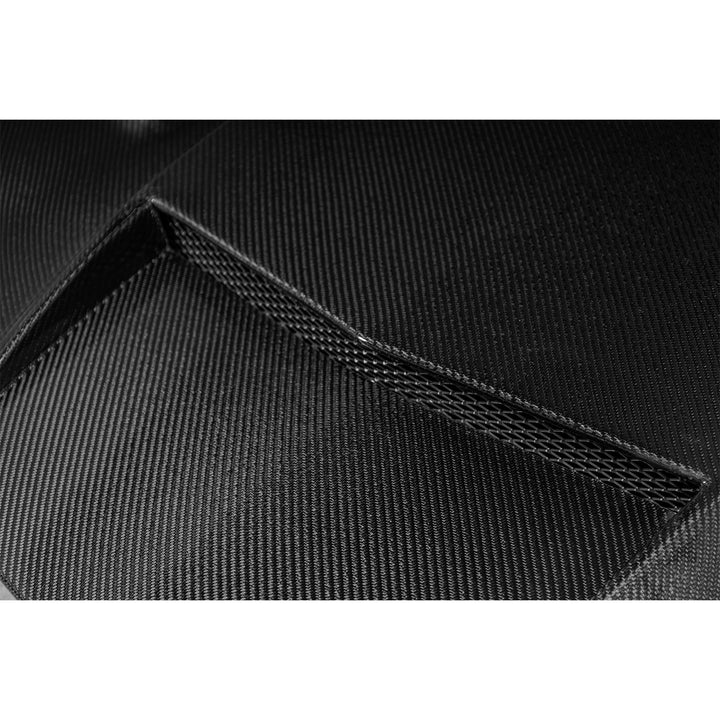 2016-2024 Chevrolet Camaro Carbon Fiber Terminator Style Front Bumper Hood Replacement Carbon Fiber HOOD-1525-BKCF