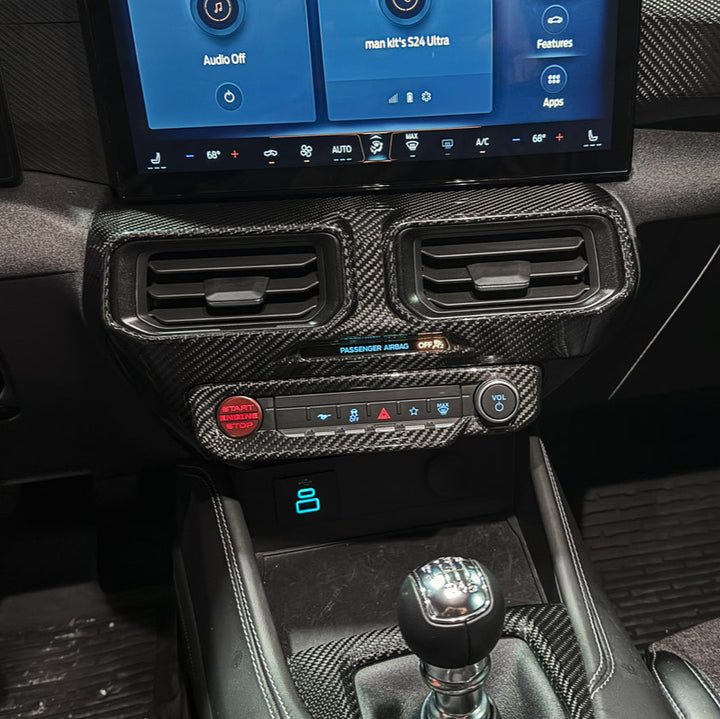 2024-Up Mustang DRY CARBON FIBER AC Outlet Panel Trim