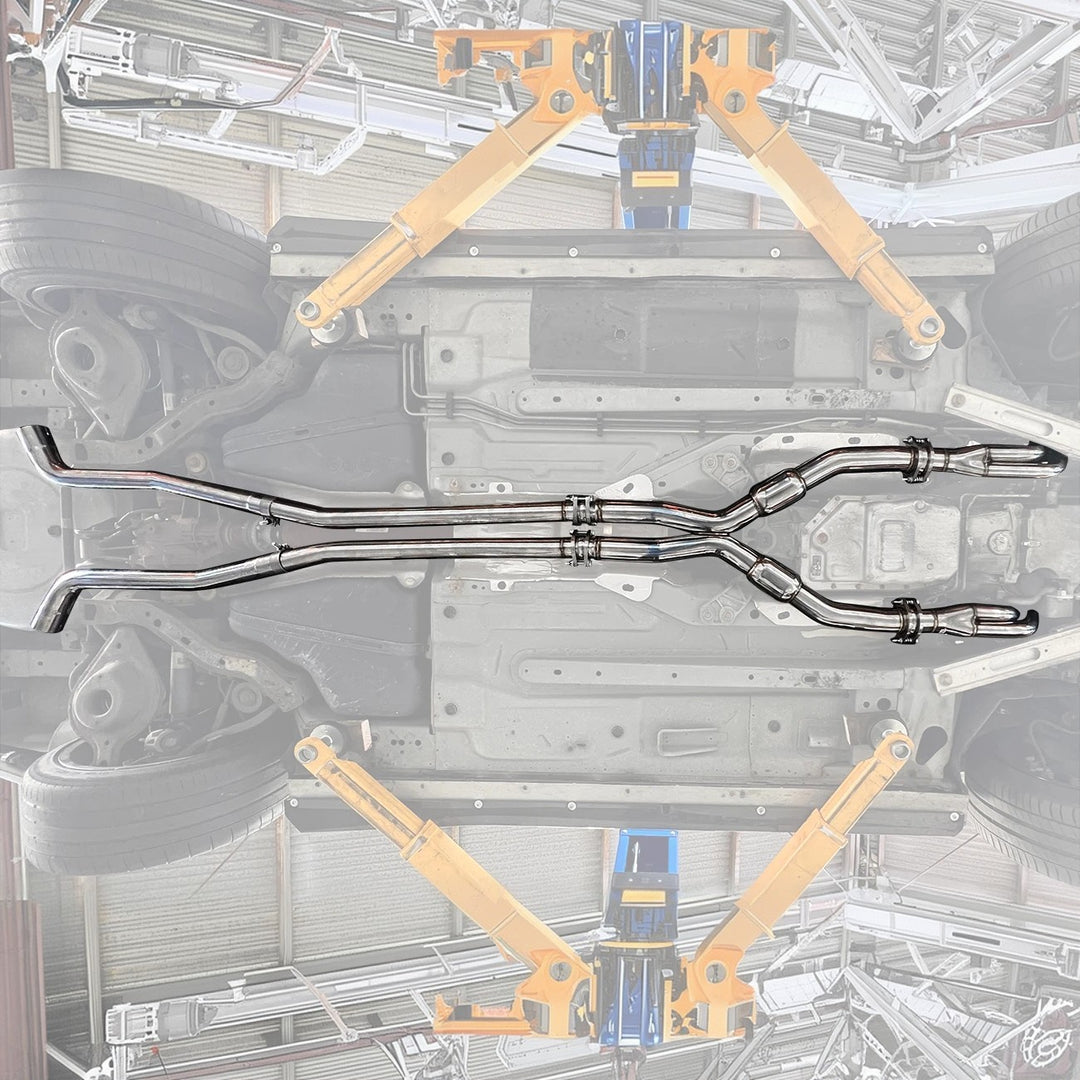 2009-2014 Cadillac CTS-V Long Tube Headers &amp; Resonated Mid Pipe