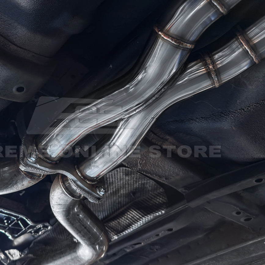 2005-06 Pontiac GTO | T-304 Straight-Through Mid Pipe X Cross Exhaust System