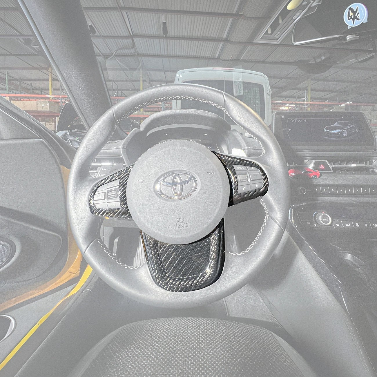 2020-Up Toyota Supra Carbon Fiber Steering Wheel Trim Cover