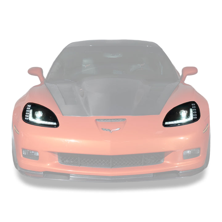 2005-13 Corvette C6 l C7 Style Projector LED Sequential Signal Turn Headlights