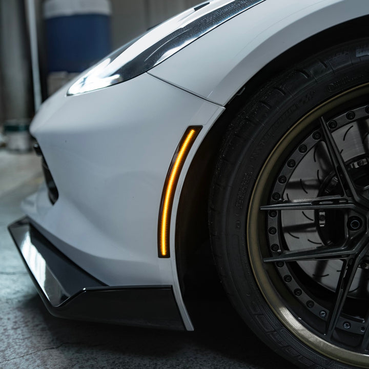Corvette C7 Factory Style LED Side Marker Lights Smoke Tinted Lens LIGHT-1455-SM_LIGHT-1456-SM