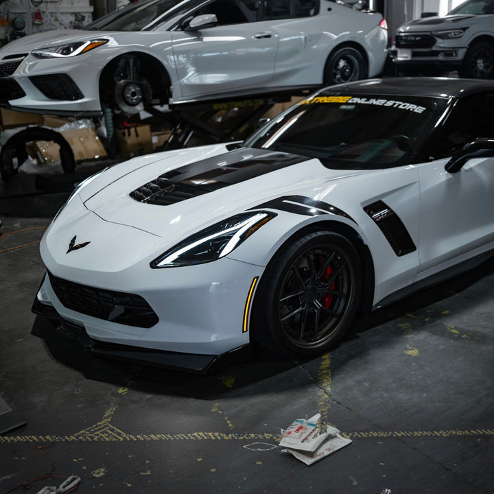 Corvette C7 Factory Style Front LED Clear Lens Amber Side Marker Lights Smoke Tinted Lens LIGHT-1455-SM