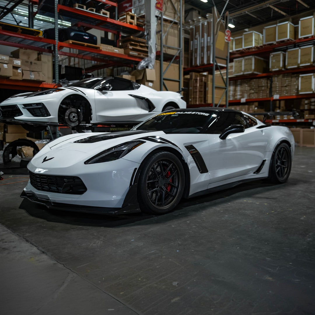Corvette C7 Factory Style Front LED Clear Lens Amber Side Marker Lights Smoke Tinted Lens LIGHT-1455-SM