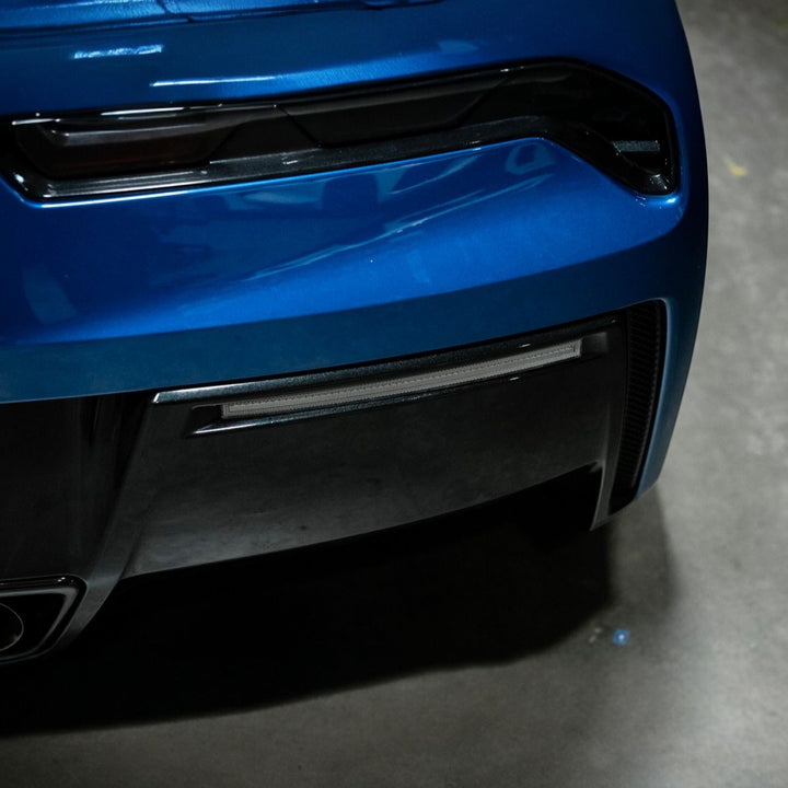 Corvette C7 Rear Bumper Diffuser Clear Lens Red LED Reflector Lights Cl ear Lens LIGHT-1457-CL