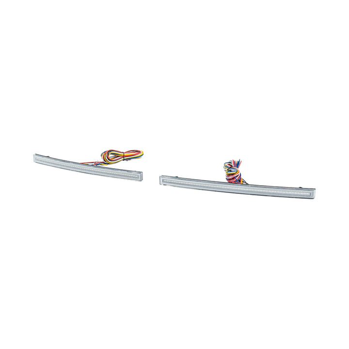 Corvette C7 Rear Bumper Diffuser Clear Lens Red LED Reflector Lights Cl ear Lens LIGHT-1457-CL