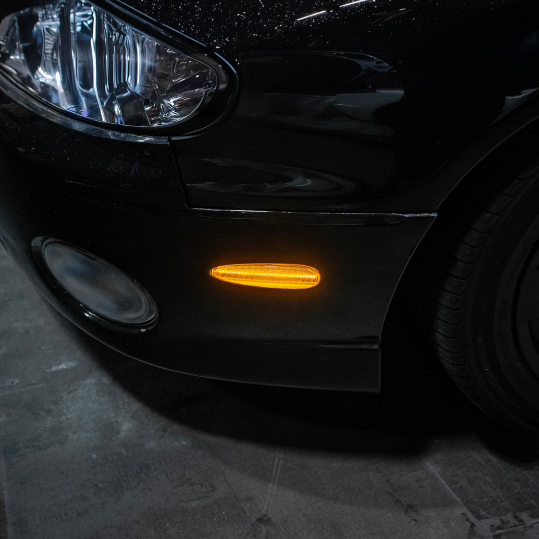 2004-2006 Pontiac GTO Factory Style Front LED Smoke Tinted Amber Side Marker Lights Amber Lens ( Same as OEM Finish ) LIGHT-1458-RD