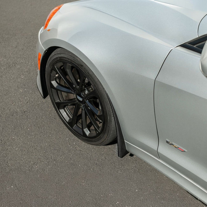 2016-2019 Cadillac ATS-V Dry Carbon Fiber Front Mud Flaps Splash Guards 3K 2x2 Twill Real Carbon Fiber MF-1201-BKCF