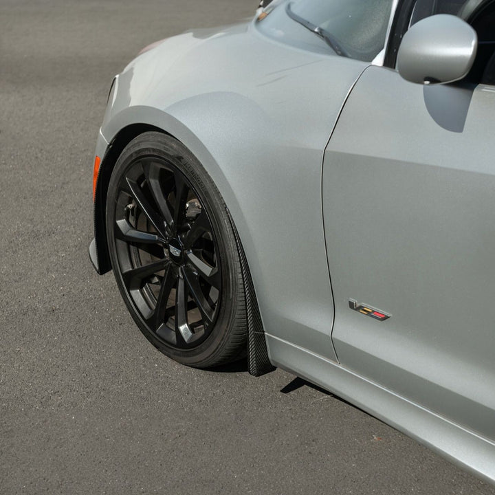 2016-2019 Cadillac ATS-V Dry Carbon Fiber Front Mud Flaps Splash Guards 3K 2x2 Twill Real Carbon Fiber MF-1201-BKCF