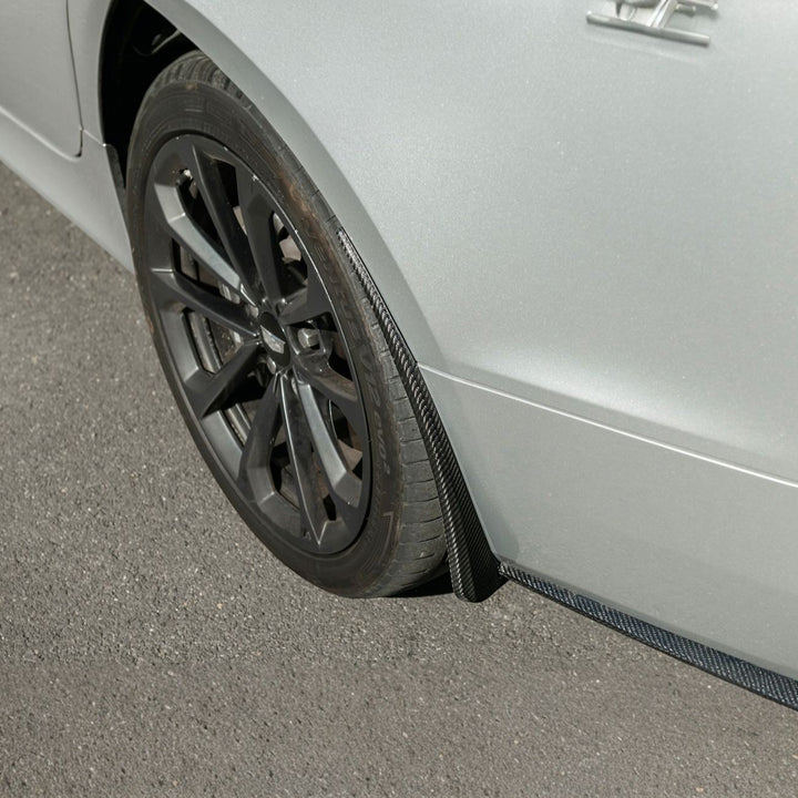 2016-2019 Cadillac ATS-V Dry Carbon Fiber Rear Mud Flaps Splash Guards 3K 2x2 Twill Real Carbon Fiber MF-1202-BKCF