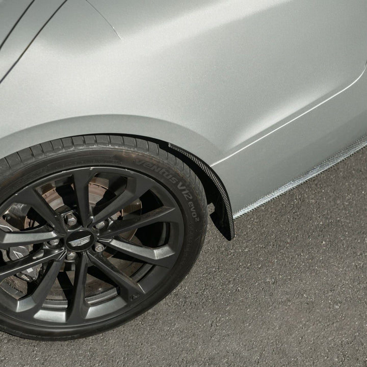 2016-2019 Cadillac ATS-V Dry Carbon Fiber Rear Mud Flaps Splash Guards 3K 2x2 Twill Real Carbon Fiber MF-1202-BKCF
