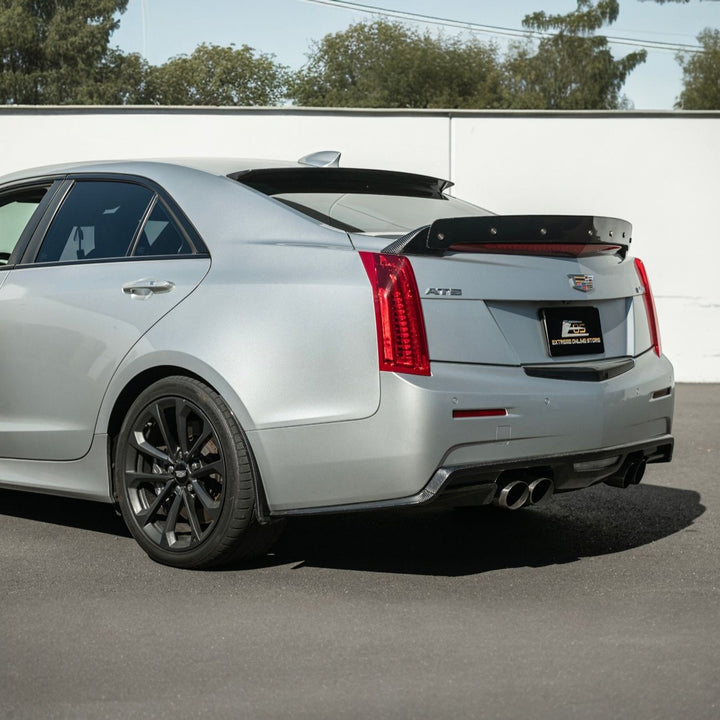 2016-2019 Cadillac ATS-V Dry Carbon Fiber Rear Mud Flaps Splash Guards 3K 2x2 Twill Real Carbon Fiber MF-1202-BKCF