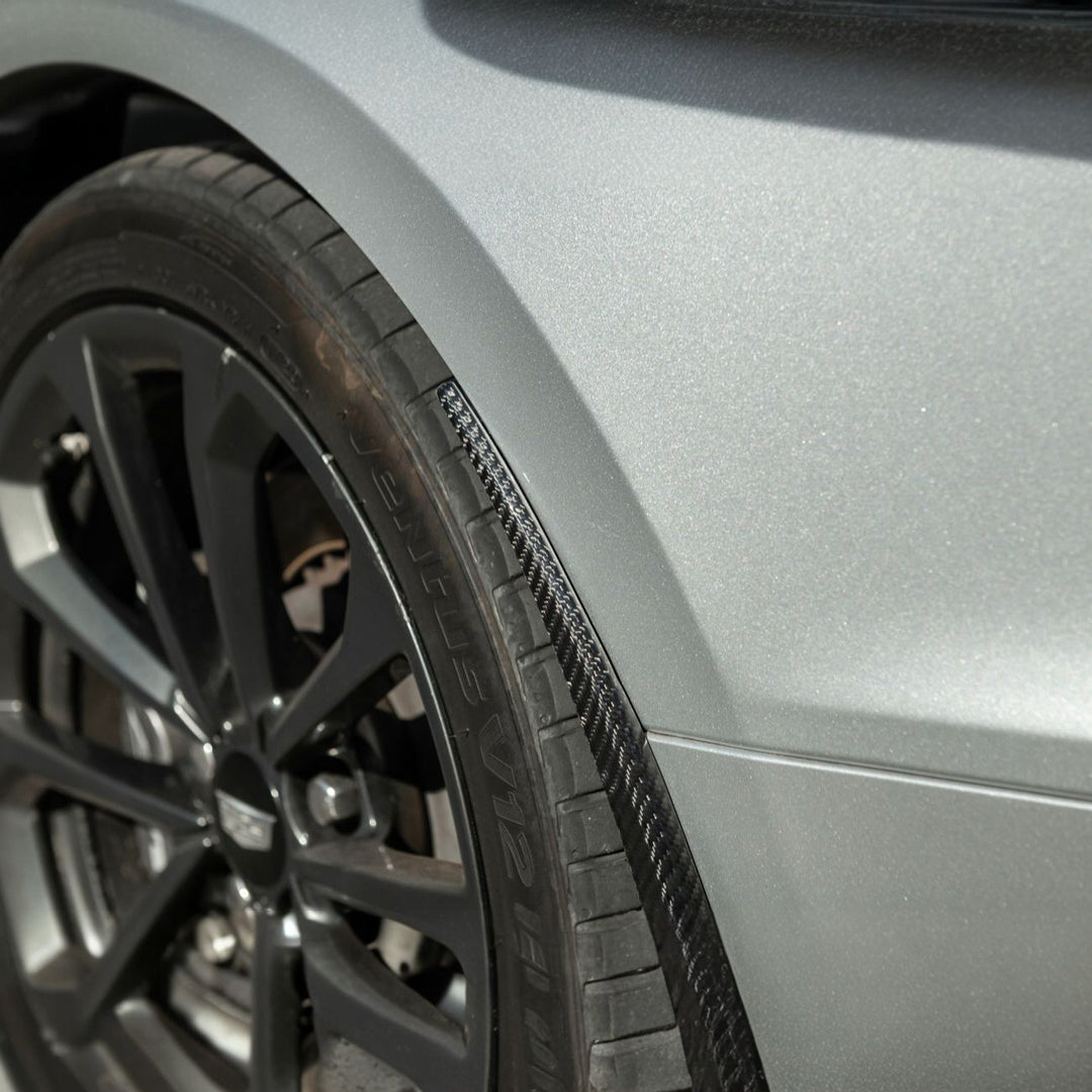 2016-2019 Cadillac ATS-V Dry Carbon Fiber Rear Mud Flaps Splash Guards 3K 2x2 Twill Real Carbon Fiber MF-1202-BKCF