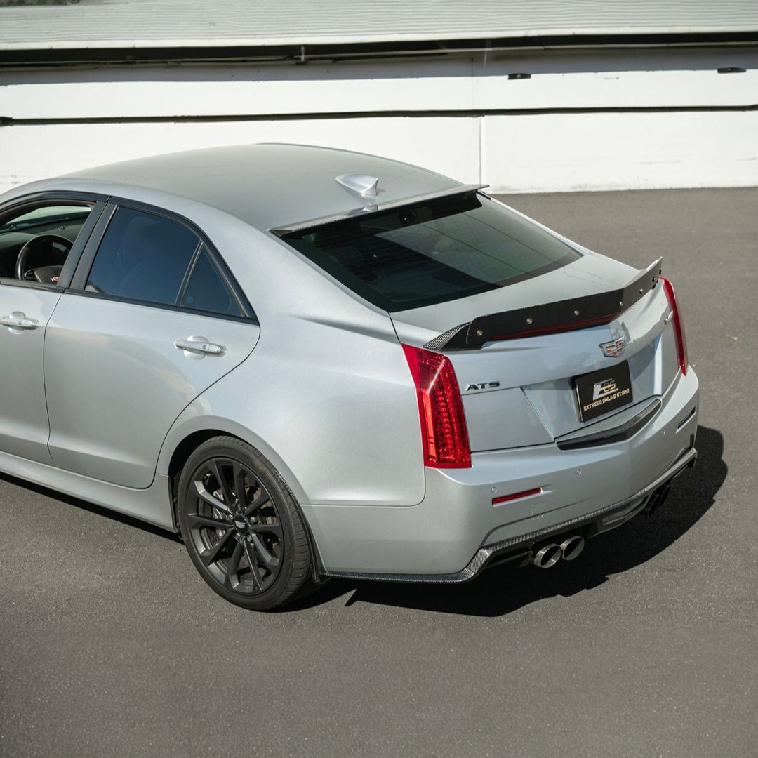 2016-2019 Cadillac ATS-V Dry Carbon Fiber Rear Mud Flaps Splash Guards 3K 2x2 Twill Real Carbon Fiber MF-1202-BKCF