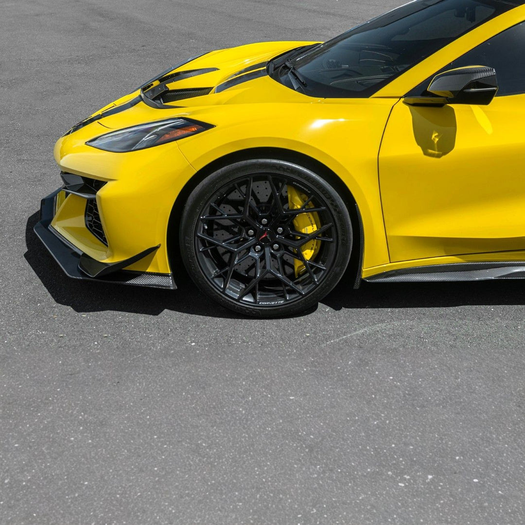 Corvette C8 Dry Carbon Fiber Front &amp; Rear Mud Flaps Carbon Fiber MF-1265-BKCF_MF-1266-BKCF