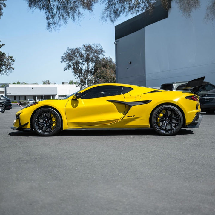 Corvette C8 Dry Carbon Fiber Front &amp; Rear Mud Flaps Front MF-1265-BKCF