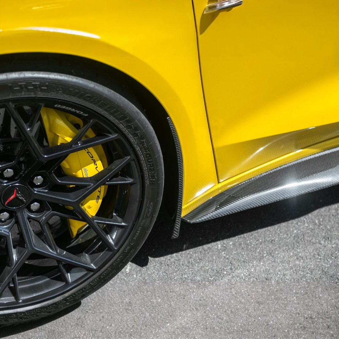 Corvette C8 Dry Carbon Fiber Rear Side Mud Flaps Carbon Fiber MF-1265-BKCF
