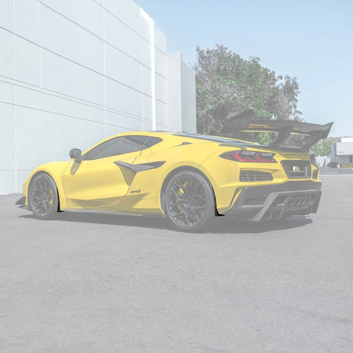 Corvette C8 Dry Carbon Fiber Front &amp; Rear Mud Flaps Front MF-1265-BKCF