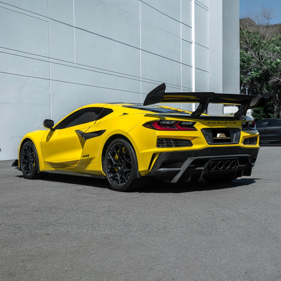 Corvette C8 Dry Carbon Fiber Front &amp; Rear Mud Flaps Front MF-1265-BKCF