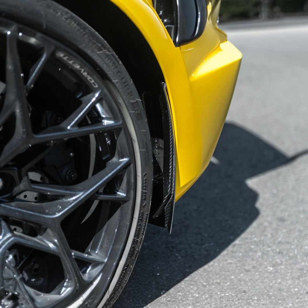 Corvette C8 Dry Carbon Fiber Front &amp; Rear Mud Flaps Rear MF-1266-BKCF
