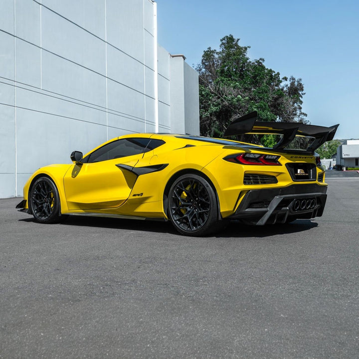 Corvette C8 Dry Carbon Fiber Front &amp; Rear Mud Flaps Rear MF-1266-BKCF