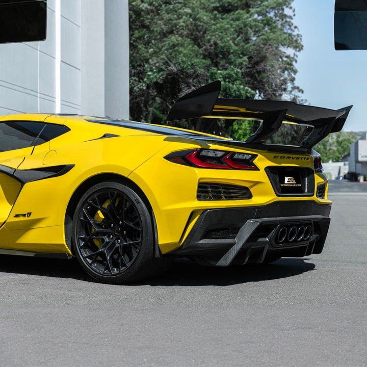 Corvette C8 Dry Carbon Fiber Front &amp; Rear Mud Flaps Rear MF-1266-BKCF