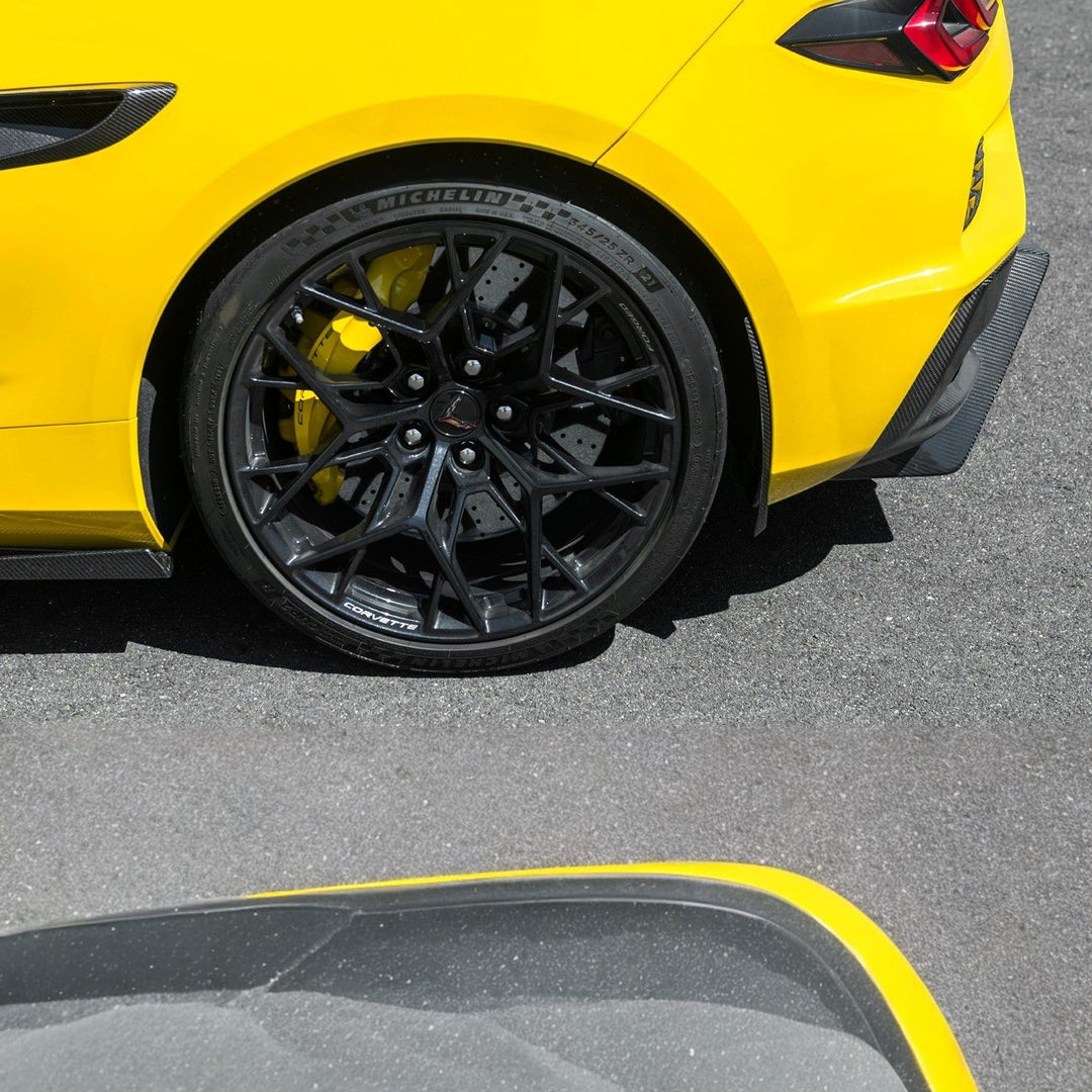 Corvette C8 Dry Carbon Fiber Front &amp; Rear Mud Flaps Rear MF-1266-BKCF