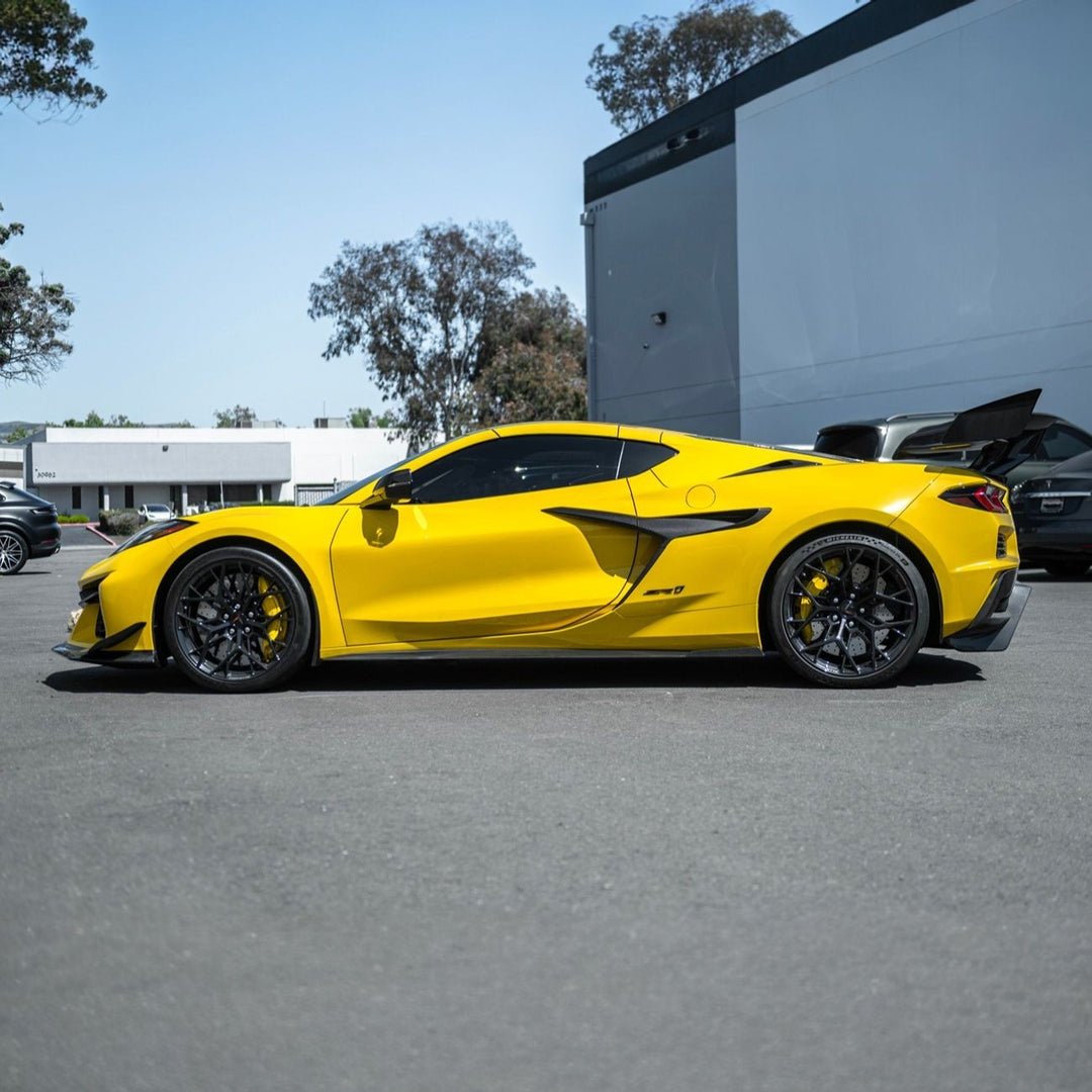 Corvette C8 Dry Carbon Fiber Front &amp; Rear Mud Flaps Rear MF-1266-BKCF