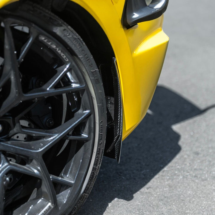 Corvette C8 Dry Carbon Fiber Front &amp; Rear Mud Flaps Rear MF-1266-BKCF