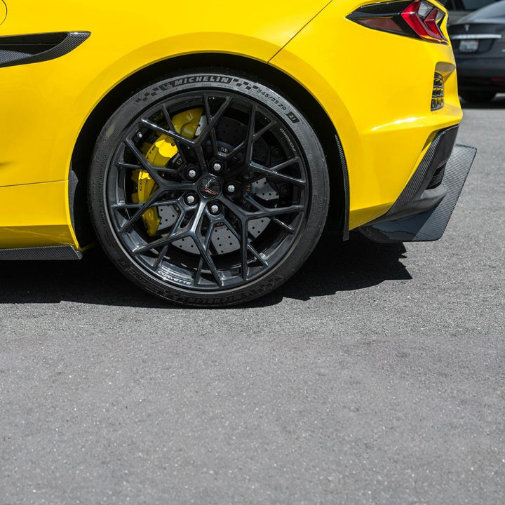 Corvette C8 Dry Carbon Fiber Front &amp; Rear Mud Flaps Rear MF-1266-BKCF