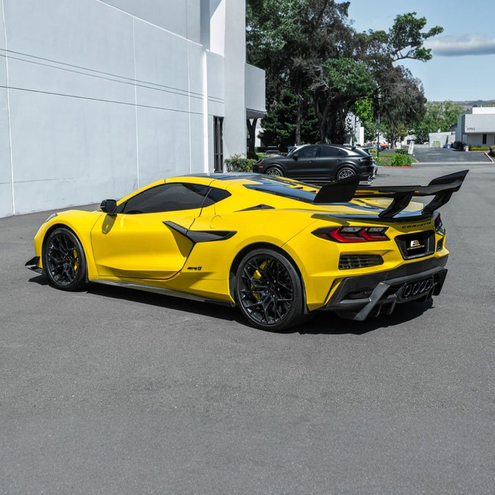 Corvette C8 Dry Carbon Fiber Front &amp; Rear Mud Flaps Rear MF-1266-BKCF