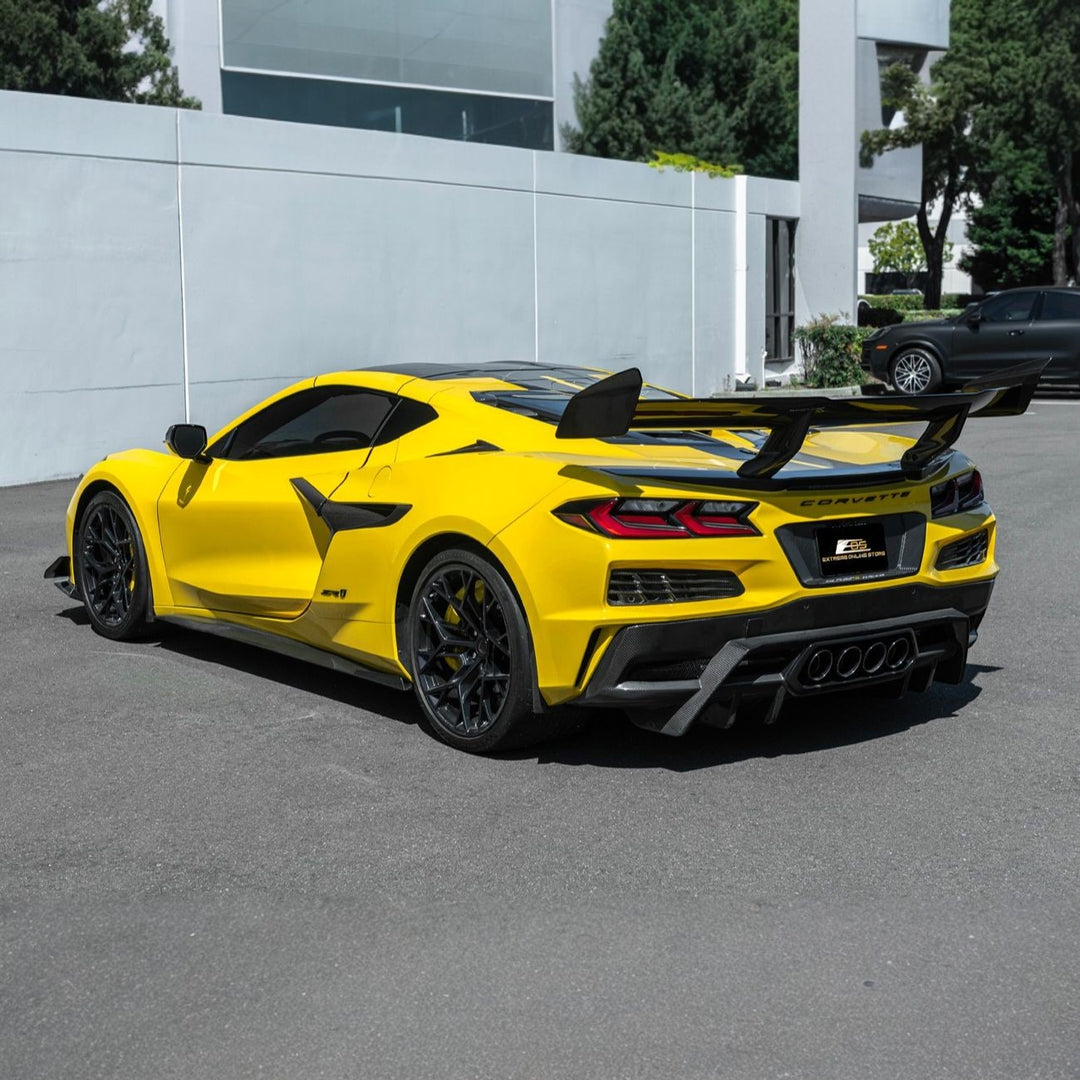 Corvette C8 Dry Carbon Fiber Front &amp; Rear Mud Flaps Rear MF-1266-BKCF