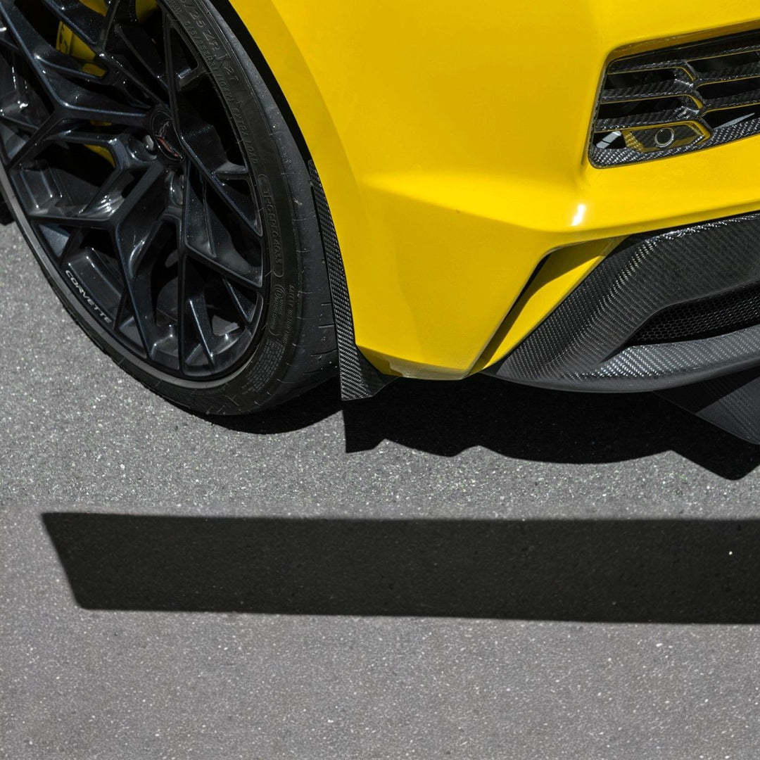 Corvette C8 Dry Carbon Fiber Front &amp; Rear Mud Flaps Rear MF-1266-BKCF