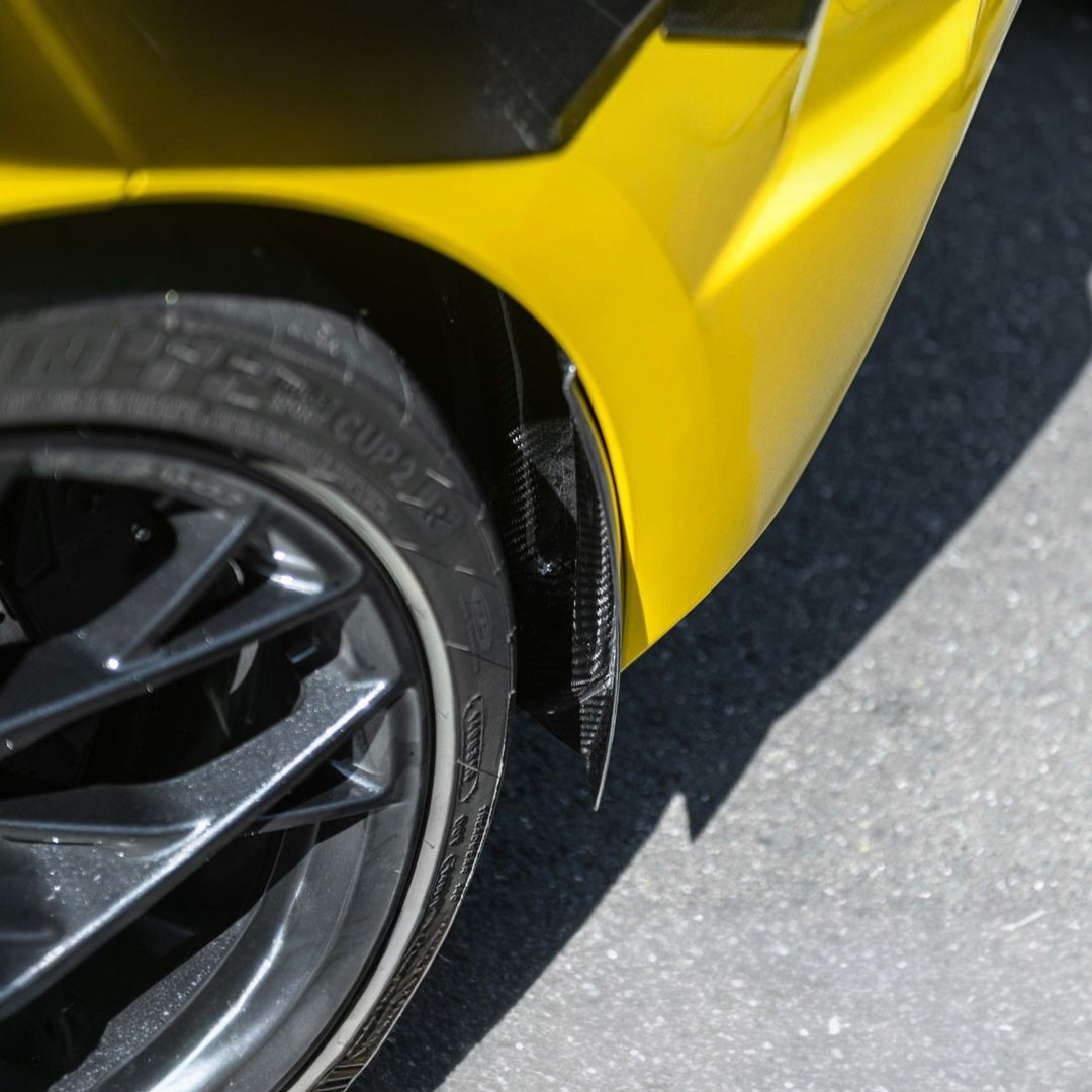 Corvette C8 Dry Carbon Fiber Front &amp; Rear Mud Flaps Rear MF-1266-BKCF