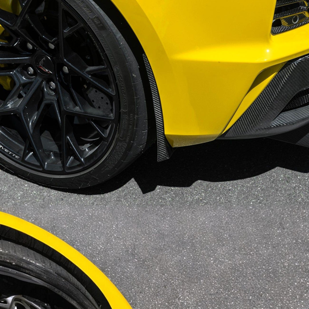 Corvette C8 Dry Carbon Fiber Front &amp; Rear Mud Flaps Rear MF-1266-BKCF