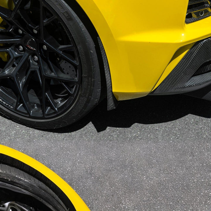Corvette C8 Dry Carbon Fiber Front &amp; Rear Mud Flaps Rear MF-1266-BKCF