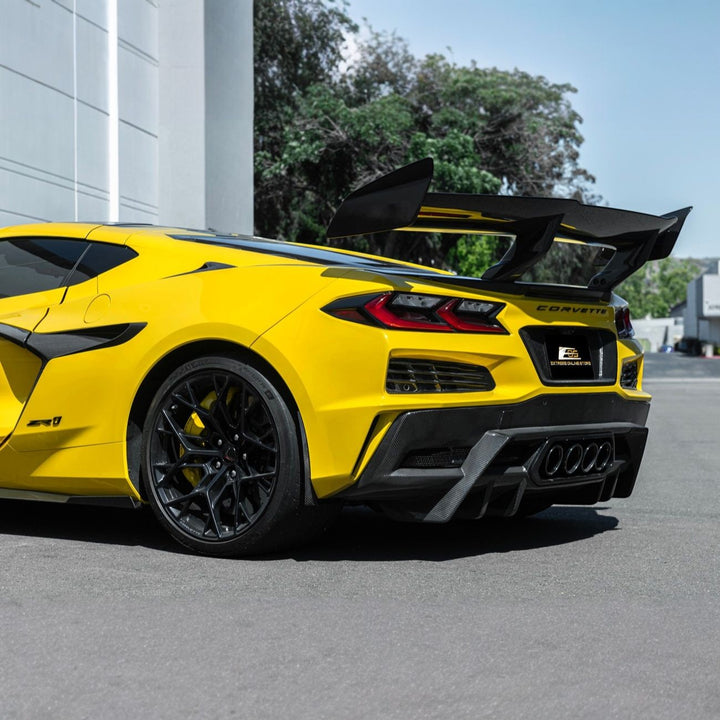 Corvette C8 Dry Carbon Fiber Front &amp; Rear Mud Flaps Rear MF-1266-BKCF