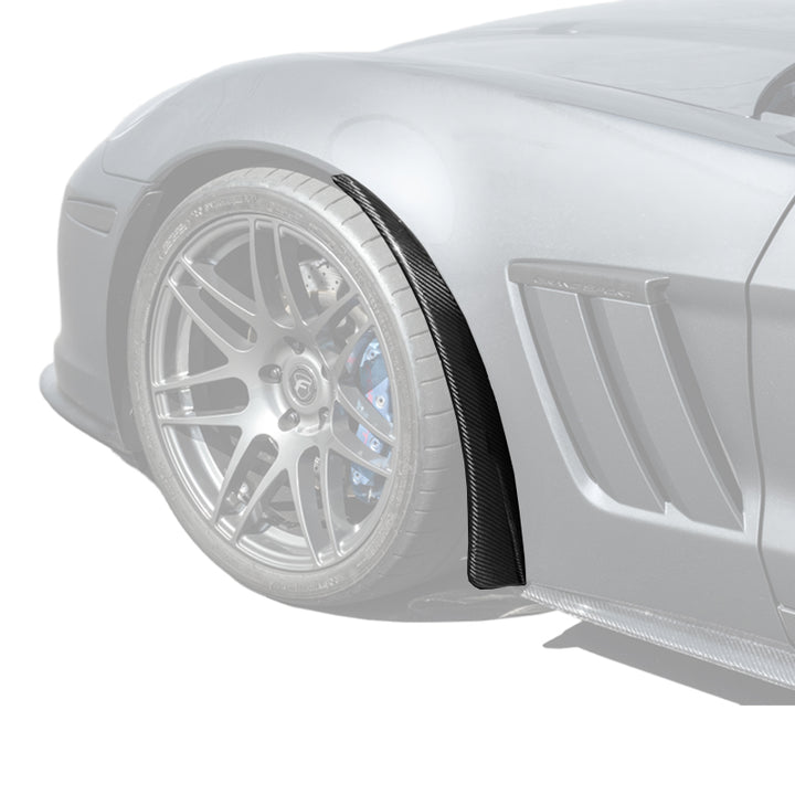 2005-13 Corvette C6 Z06 ZR1 Extended DRY CARBON FIBER Front Splash Guard Mud Flaps