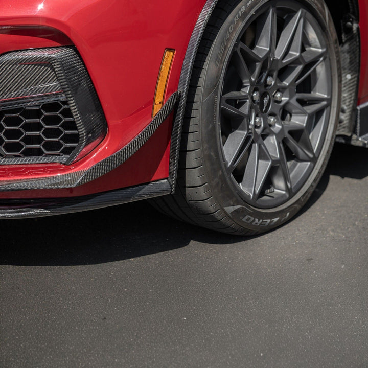 2024-Up Ford Mustang Carbon Fiber Performance XL Extended Front &amp; Rear Mud Flap Splash Guards Carbon Fiber MF-767-BKCF_MF-768-BKCF