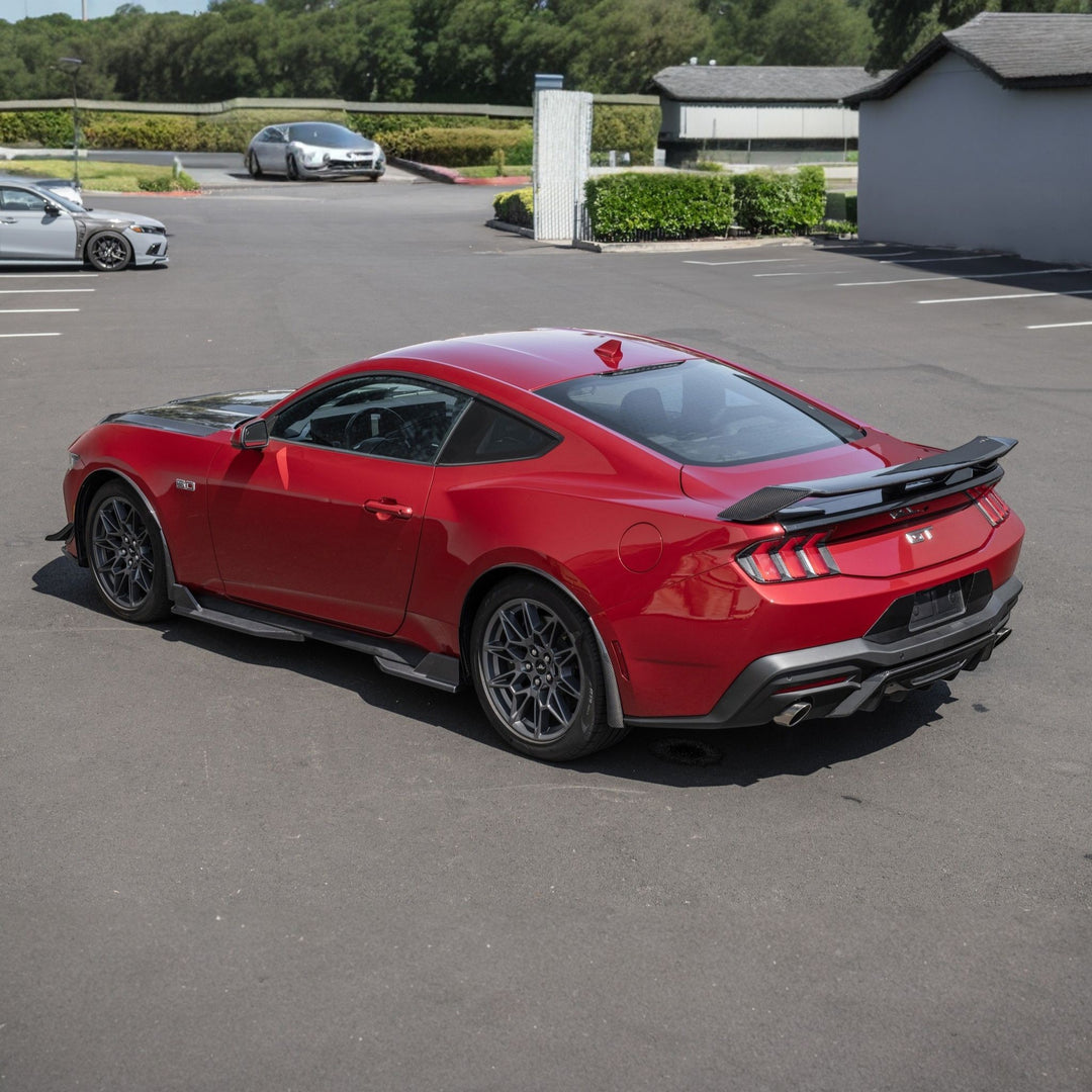 2024-Up Ford Mustang Carbon Fiber Performance XL Extended Front &amp; Rear Mud Flap Splash Guards Carbon Fiber MF-767-BKCF_MF-768-BKCF