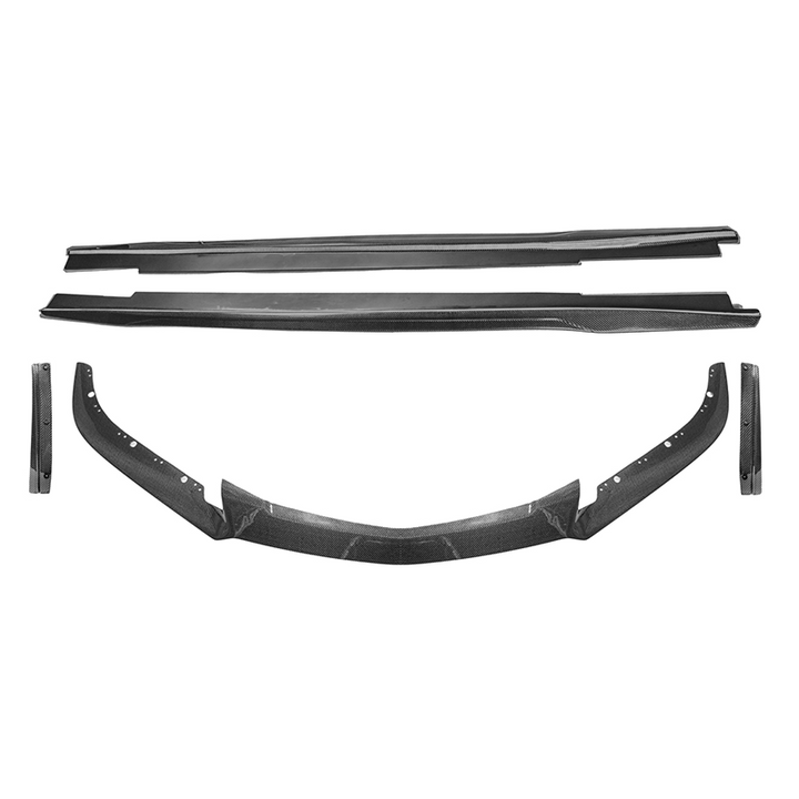 2016-19 Cadillac CTS-V Carbon Fiber Front Splitter Wheel Arch&amp; Side Skirts Rockerst