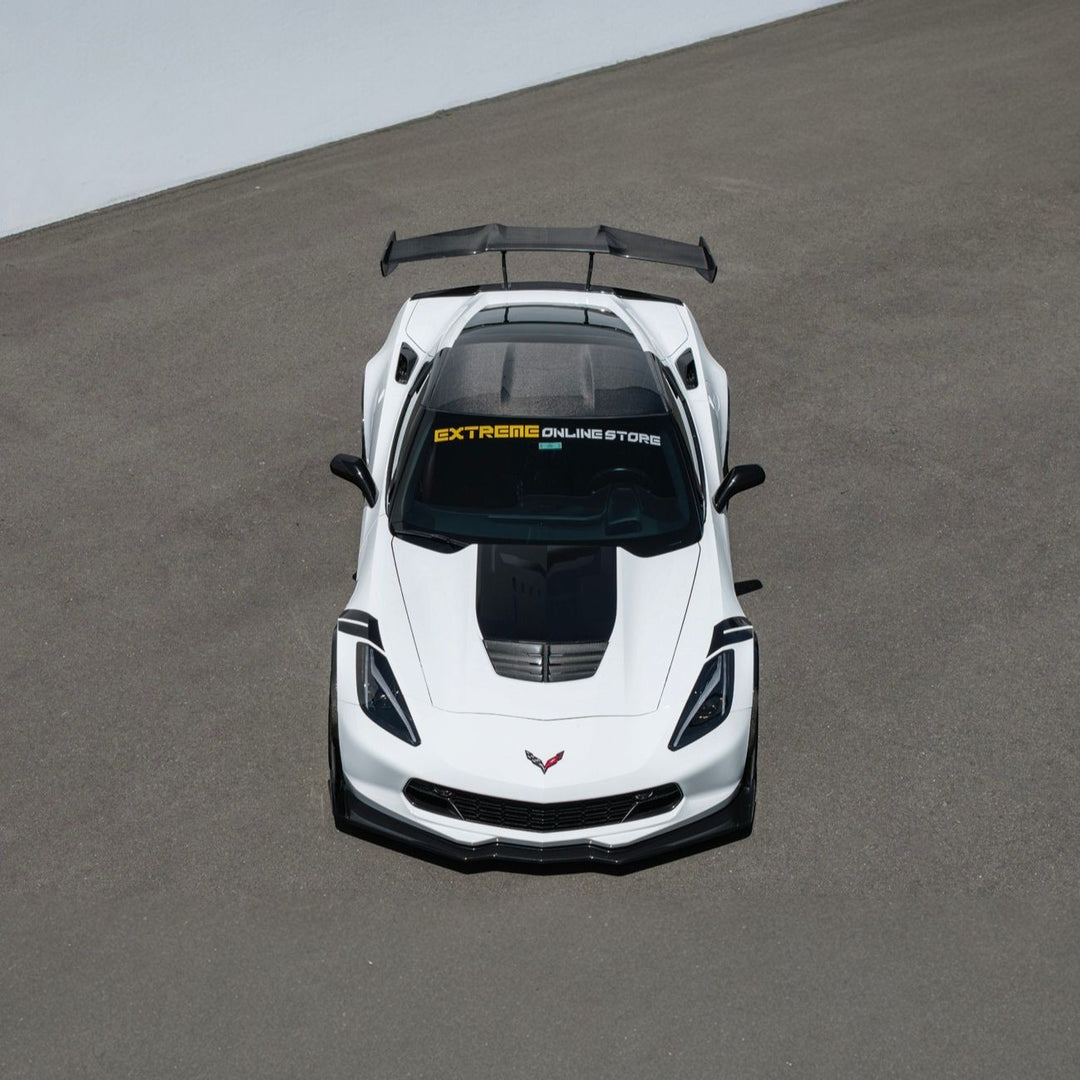 Corvette C7 Carbon Fiber Roof Side Trim Panel Cover Overlays Carbon Fiber PILLAR-1397-BKCF