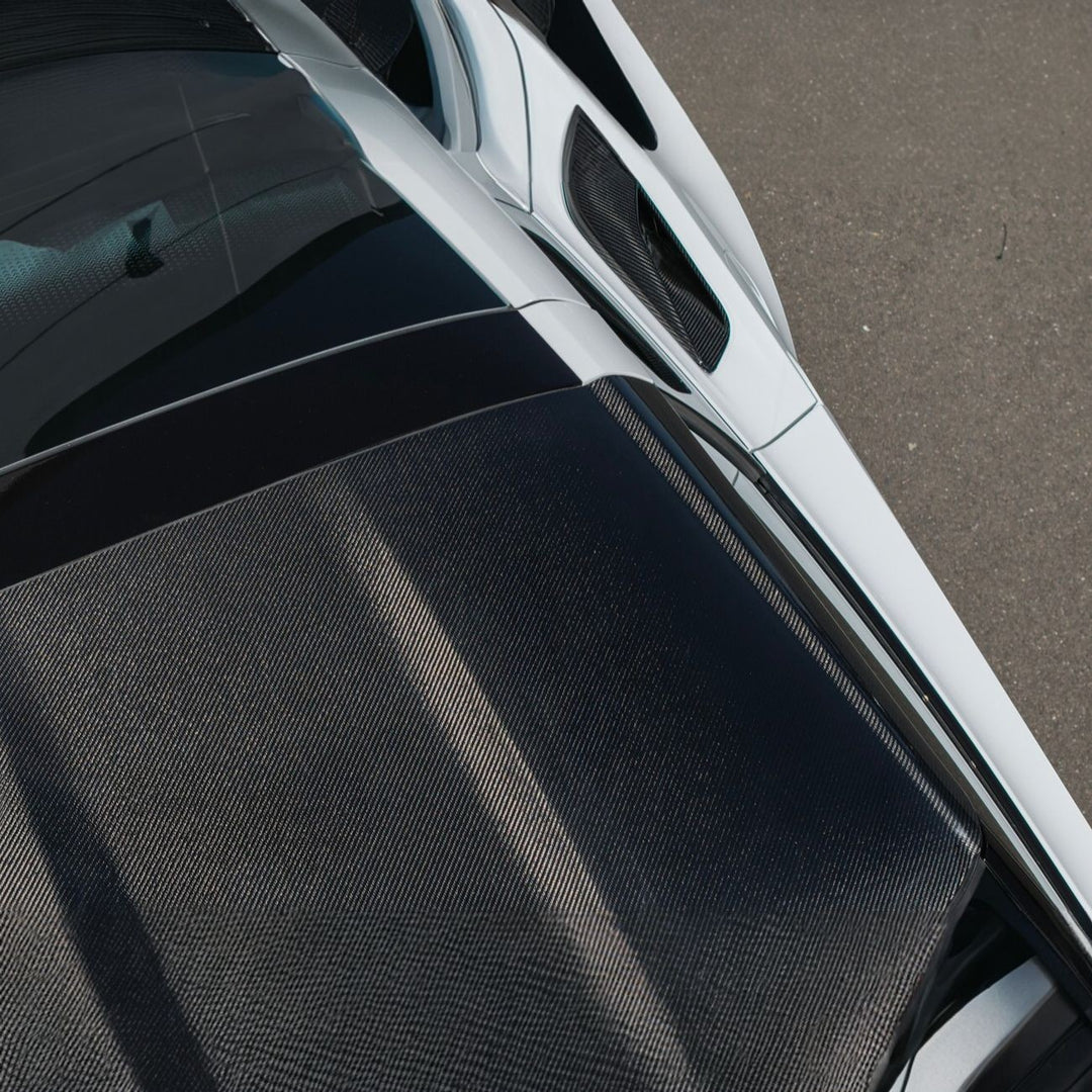Corvette C7 Carbon Fiber Roof Side Trim Panel Cover Overlays Carbon Fiber PILLAR-1397-BKCF