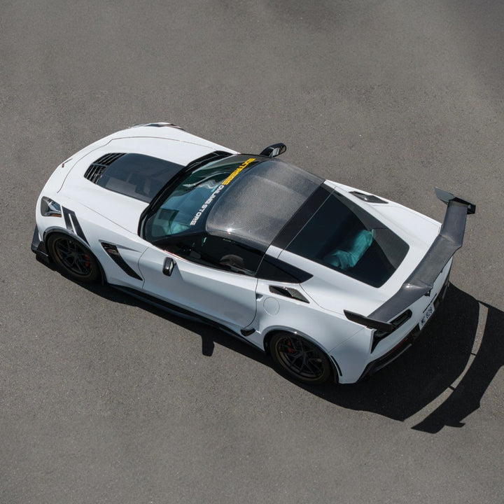 Corvette C7 Carbon Fiber Roof Side Trim Panel Cover Overlays Carbon Fiber PILLAR-1397-BKCF