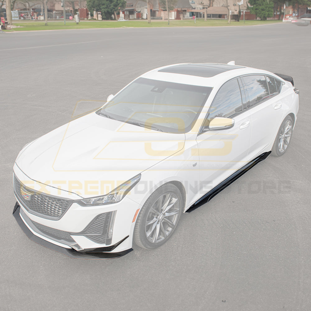 2020-24 Cadillac CT5-V Blackwing Package Style Carbon Front Lip &amp; Side Skirts