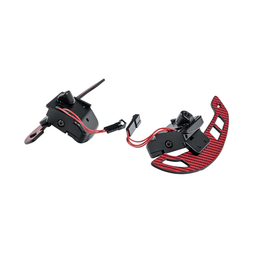 Corvette Carbon Fiber Steering Wheel Magnetic Paddle Shifter Pair Red Carbon Fiber PS-C7-RDCF