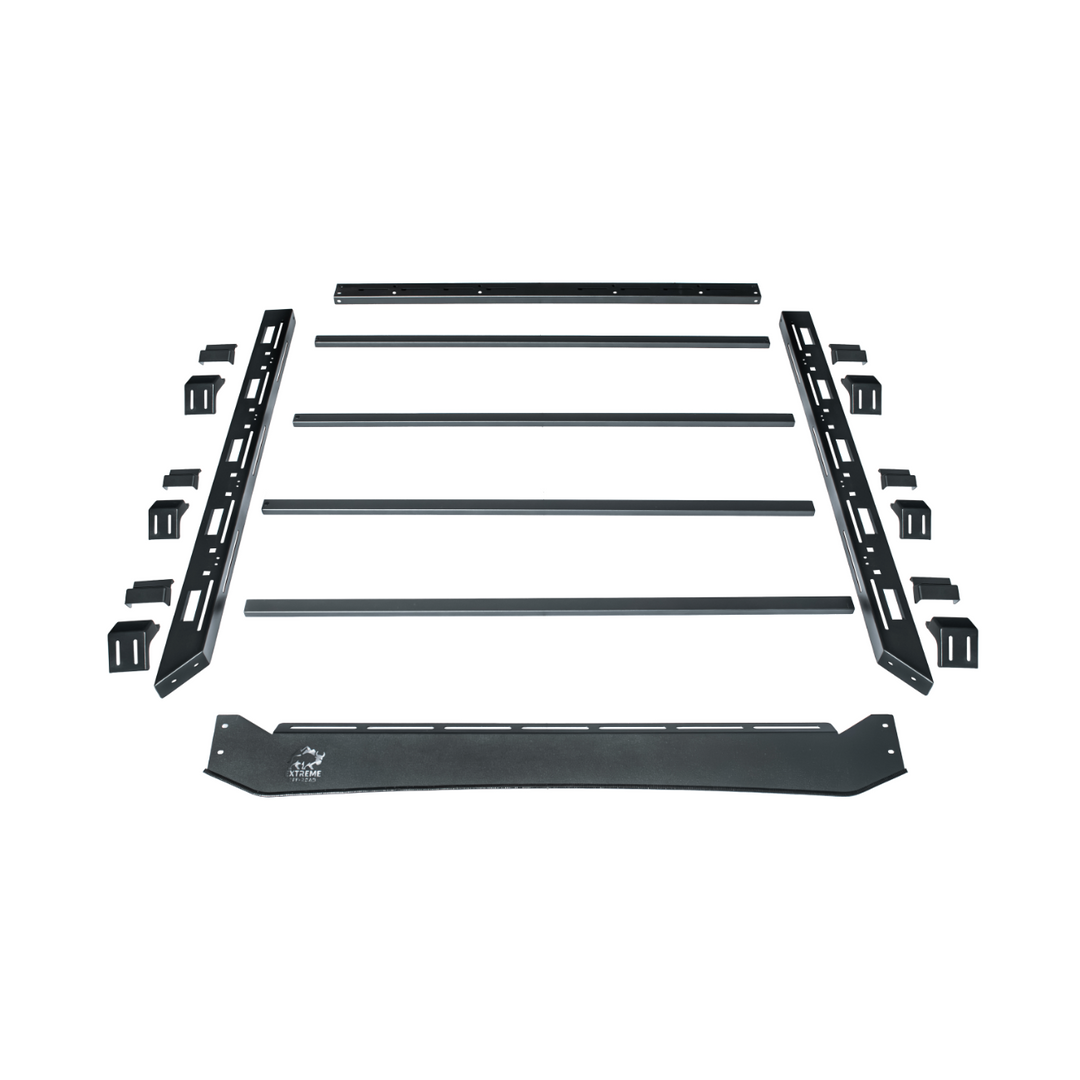 2018-Up Jeep Wrangler | Carbon Steel Black Half-Length Roof Cargo Rack Ladder
