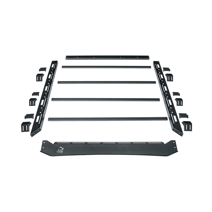 2018-Up Jeep Wrangler | Carbon Steel Black Half-Length Roof Cargo Rack Ladder